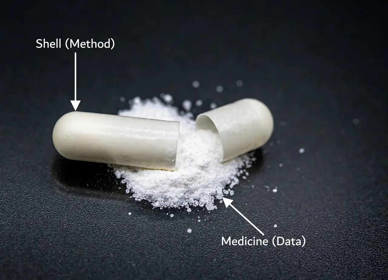 Medicinal capsule depicting encapsulation in
JavaScript
